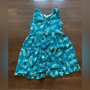 24 karat indigo teal flower tunic dress